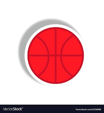 Stylish icon in paper sticker style basketball vector image