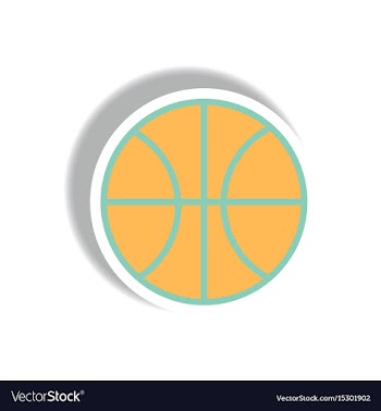 Stylish icon in paper sticker style basketball vector image