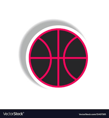 Stylish icon in paper sticker style basketball vector image