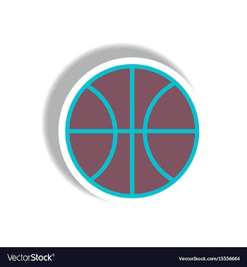 Stylish icon in paper sticker style basketball vector image