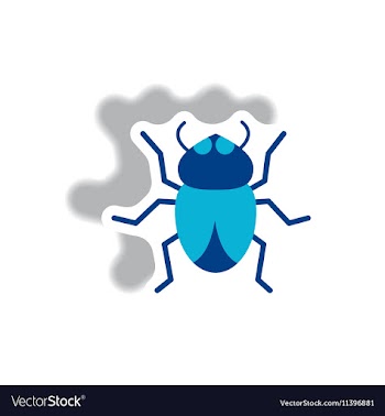 Stylish icon in paper sticker style beetle insect vector image