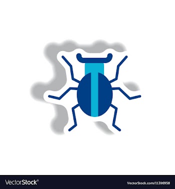 Stylish icon in paper sticker style beetle insect vector image