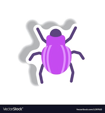 Stylish icon in paper sticker style beetle insect vector image