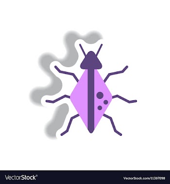 Stylish icon in paper sticker style beetle insect vector image