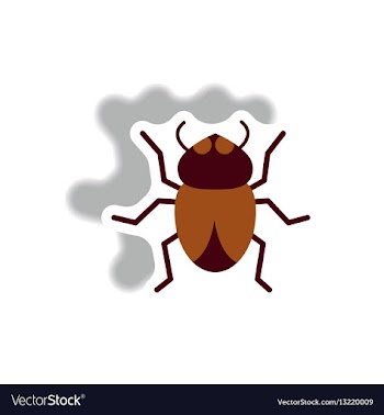 Stylish icon in paper sticker style beetle insect vector image