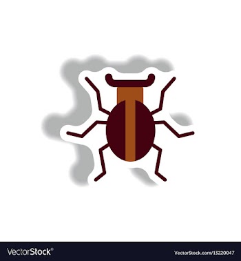 Stylish icon in paper sticker style beetle insect vector image