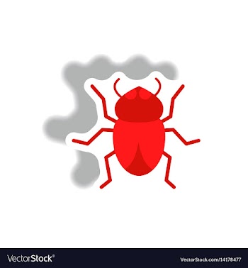 Stylish icon in paper sticker style beetle insect vector image