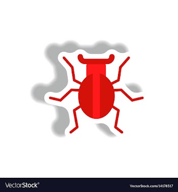 Stylish icon in paper sticker style beetle insect vector image