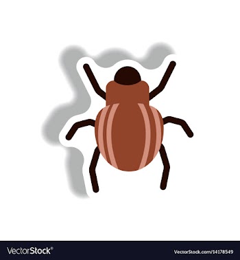 Stylish icon in paper sticker style beetle insect vector image