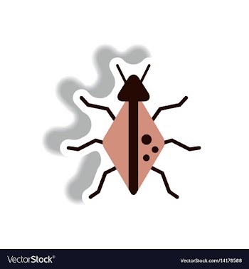 Stylish icon in paper sticker style beetle insect vector image