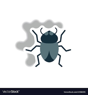 Stylish icon in paper sticker style beetle insect vector image