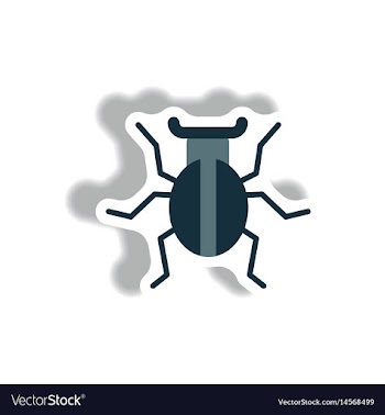 Stylish icon in paper sticker style beetle insect vector image