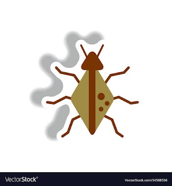 Stylish icon in paper sticker style beetle insect vector image