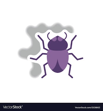Stylish icon in paper sticker style beetle insect vector image