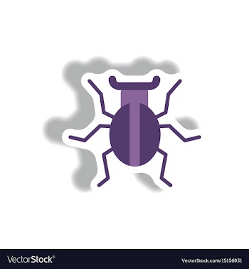 Stylish icon in paper sticker style beetle insect vector image