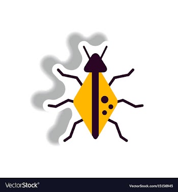 Stylish icon in paper sticker style beetle insect vector image