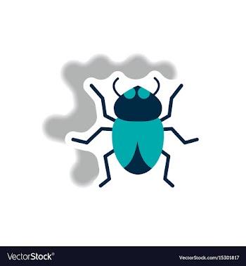 Stylish icon in paper sticker style beetle insect vector image
