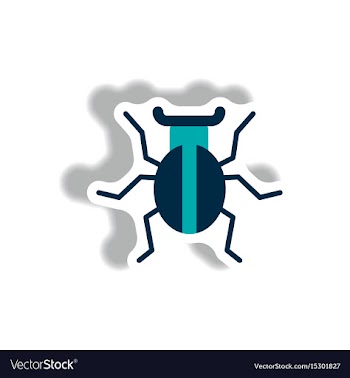 Stylish icon in paper sticker style beetle insect vector image