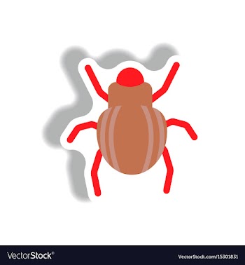Stylish icon in paper sticker style beetle insect vector image