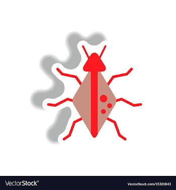 Stylish icon in paper sticker style beetle insect vector image