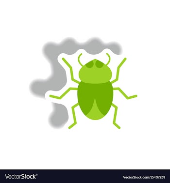 Stylish icon in paper sticker style beetle insect vector image