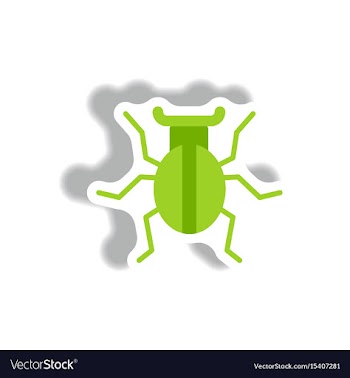 Stylish icon in paper sticker style beetle insect vector image