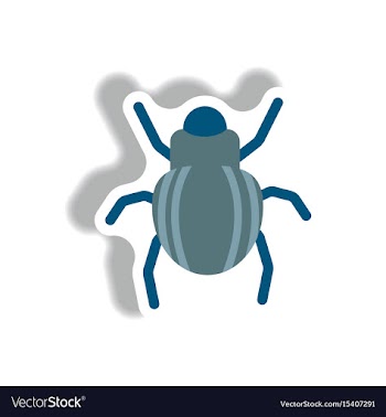 Stylish icon in paper sticker style beetle insect vector image