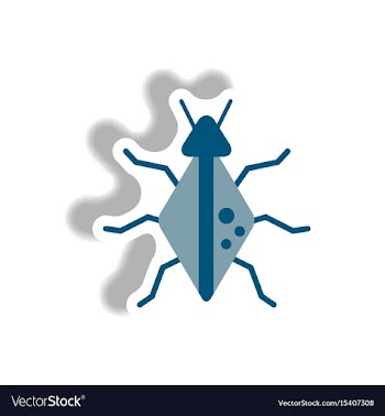 Stylish icon in paper sticker style beetle insect vector image