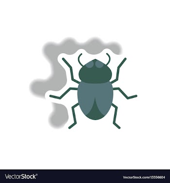 Stylish icon in paper sticker style beetle insect vector image