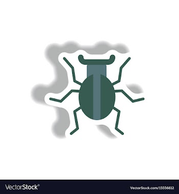 Stylish icon in paper sticker style beetle insect vector image