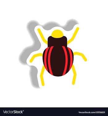 Stylish icon in paper sticker style beetle insect vector image