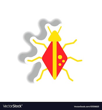 Stylish icon in paper sticker style beetle insect vector image