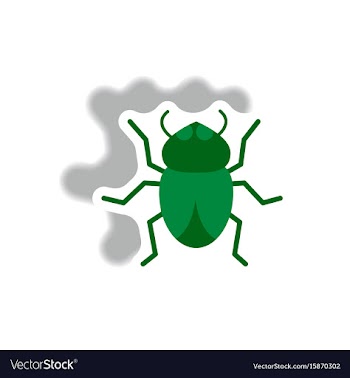 Stylish icon in paper sticker style beetle insect vector image
