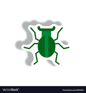 Stylish icon in paper sticker style beetle insect vector image