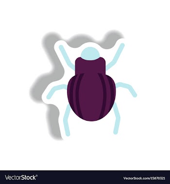 Stylish icon in paper sticker style beetle insect vector image