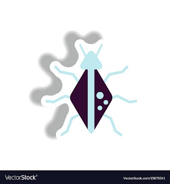 Stylish icon in paper sticker style beetle insect vector image