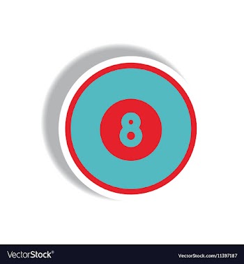 Stylish icon in paper sticker style billiard ball vector image