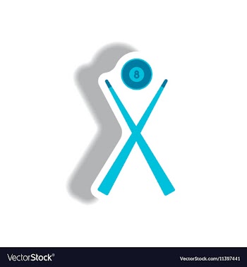 Stylish icon in paper sticker style Billiard ball vector image