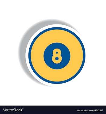 Stylish icon in paper sticker style billiard ball vector image