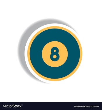 Stylish icon in paper sticker style billiard ball vector image