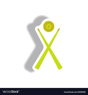 Stylish icon in paper sticker style billiard ball vector image