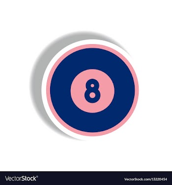Stylish icon in paper sticker style billiard ball vector image