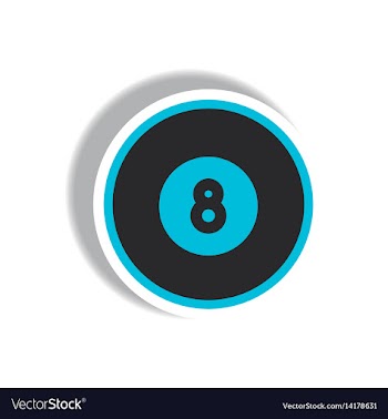Stylish icon in paper sticker style billiard ball vector image
