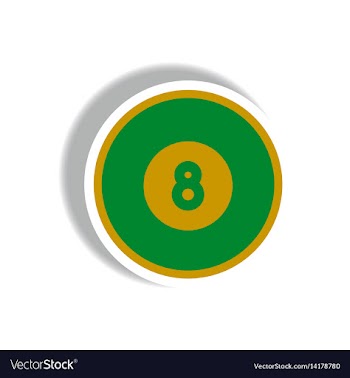 Stylish icon in paper sticker style billiard ball vector image