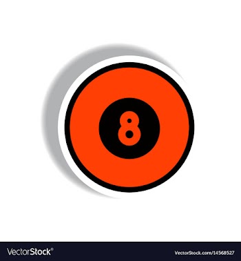 Stylish icon in paper sticker style billiard ball vector image
