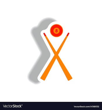 Stylish icon in paper sticker style billiard ball vector image