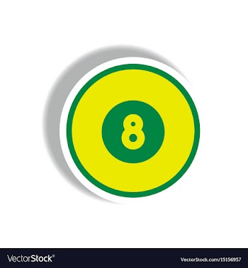 Stylish icon in paper sticker style billiard ball vector image