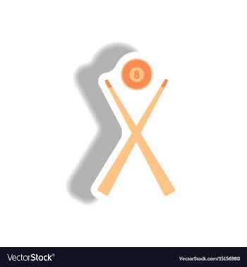Stylish icon in paper sticker style billiard ball vector image