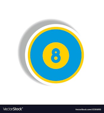 Stylish icon in paper sticker style billiard ball vector image
