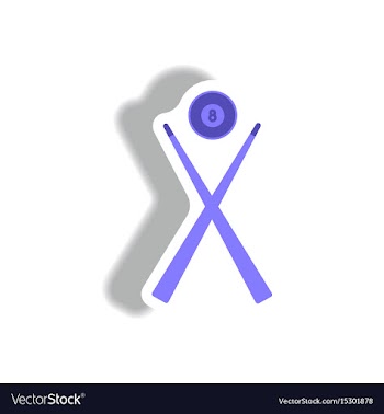 Stylish icon in paper sticker style billiard ball vector image
